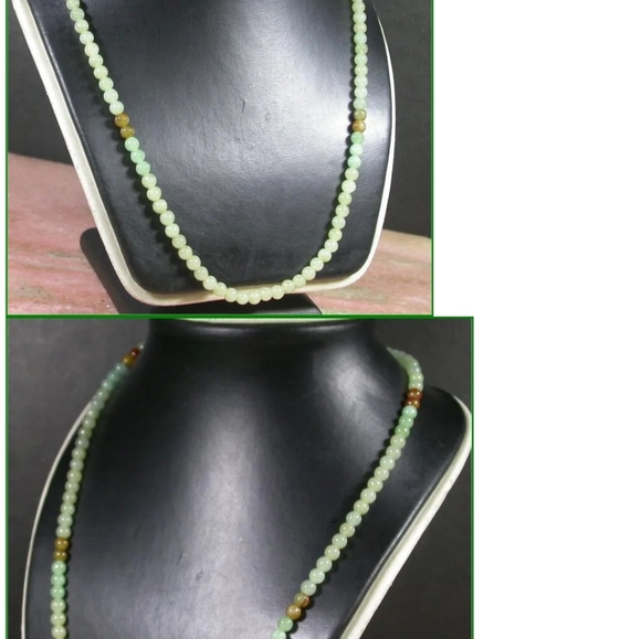 Green Yellow 100% Natural A JADE Jadeite Bead beads Necklace 20 inches - Picture 2 of 8